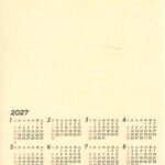 【2027年版】鳥の子カレンダー